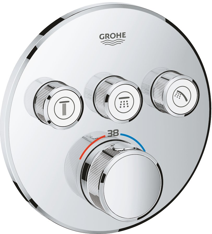 

Смеситель без скрытого механизма Grohe Grohtherm SmartControl 29121000 (хром)