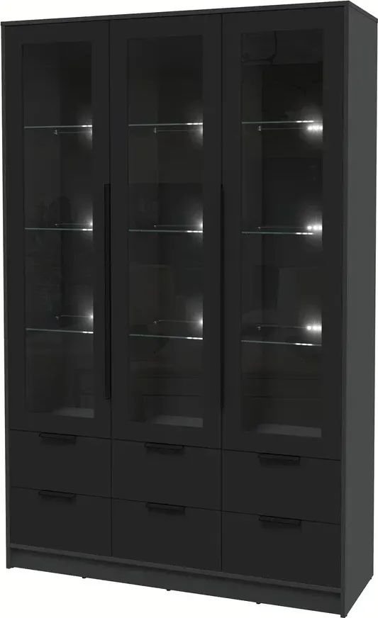 

Шкаф-витрина Интерлиния Концепт КТ-ШВ3 с подсветкой Глосс (антрацит/черный)