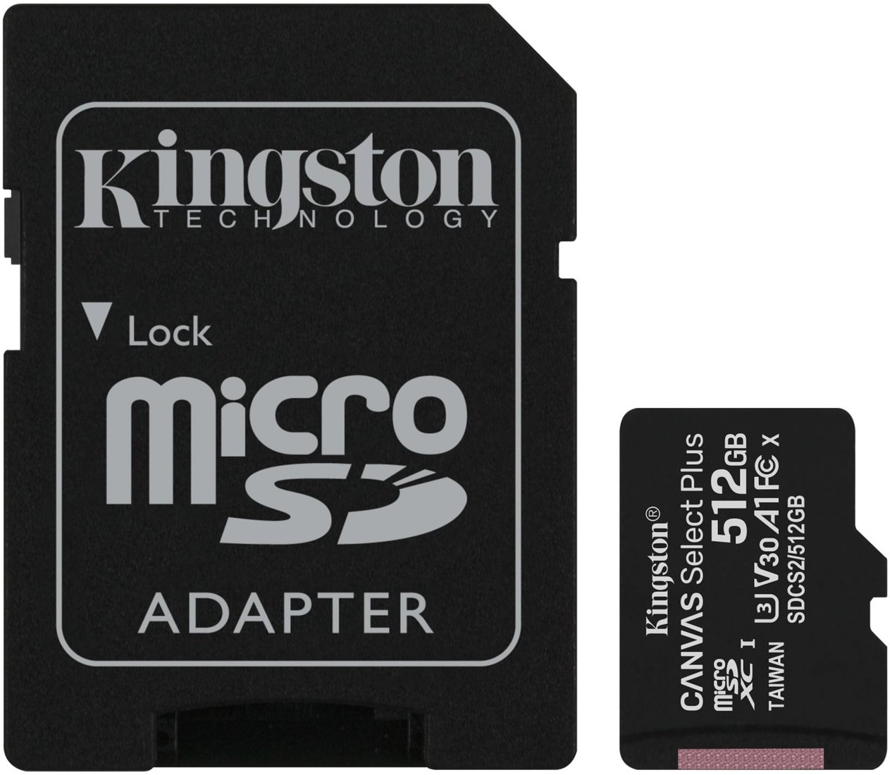 

Карта памяти Kingston Canvas Select Plus microSDXC 512GB (с адаптером)