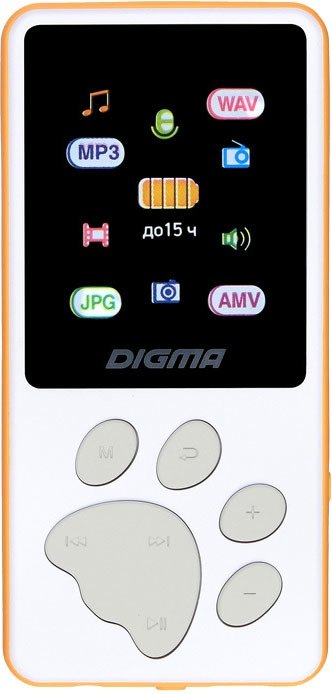 

Плеер MP3 Digma S4 8GB (белый/оранжевый)