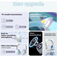 Наушники Onikuma GT838 Cat Ear (белый/голубой)