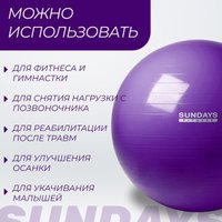 Набор для йоги Sundays Fitness Фитбол IR97402-65 + Коврик IR9750 (фиолетовый, зеленый)