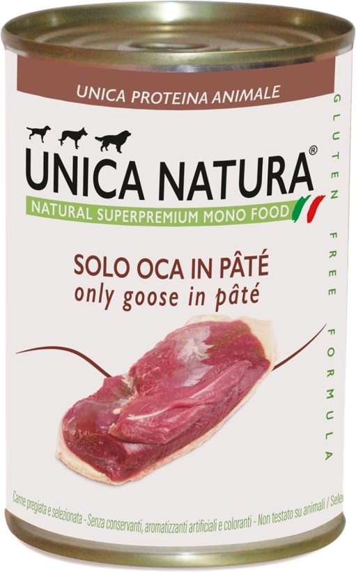 

Консервированный корм для собак Unica Natura Unico Mono All Breed с гусятиной 400 г