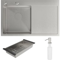 Кухонная мойка Roxen Vespa 560230-70L сатин (с коландером и дозатором)