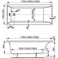 Ванна VagnerPlast Veronela 150x70