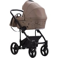 Универсальная коляска BEBETTO Magnum Light SE Pro (2 в 1, 05 темно-бежевая кожа/черная рама)