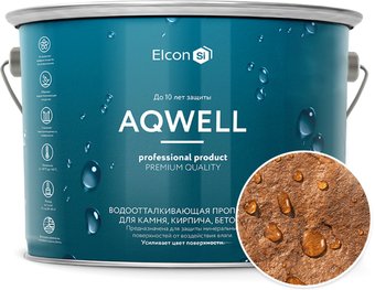 Пропитка Elcon водоотталкивающая Aqwell (бесцветный, с эффектом «мокрого камня», 9 л)