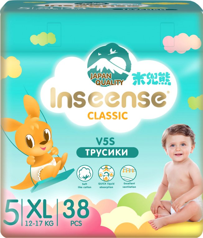 

Подгузники Inseense Classic V5S XL 12-17 кг InsCV5SXL38Emer (38 шт)