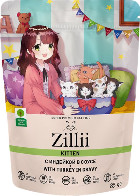 

Пресервы Zillii Kitten индейка в соусе 85 г