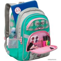 Школьный рюкзак Grizzly RG-167-1/1 (бирюзовый/светло-серый)