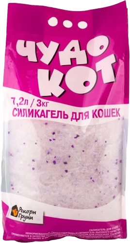 Наполнитель для туалета Чудо Кот Силикагелевый Лаванда (3 кг/7.2 л)