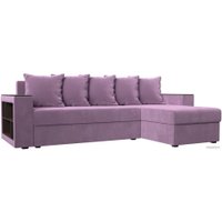 Угловой диван Лига диванов Дубай лайт правый 114167 (микровельвет сиреневый)