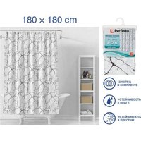 Шторка-занавеска для ванны Perfecto Linea Secret 36-118201 (белый мрамор)