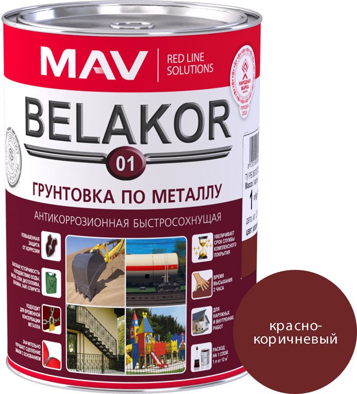 

Алкидная грунтовка MAV Belakor 01 (1 л, красно-коричневый)