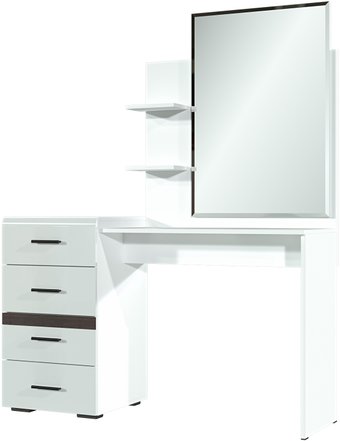 Туалетный столик с зеркалом SV-Мебель Соло ФР-10034112 144394 (белый/белый глянец/венге)