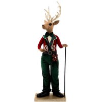 Елочная игрушка Arya Deer Gentleman (зеленый/красный)