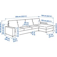 Угловой диван Ikea Vimle с широкими подлокотниками/Hallarp серый s09401772
