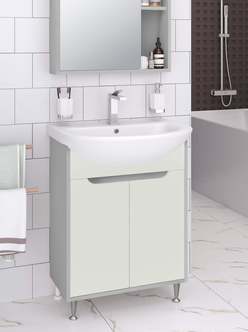 

Runo Тумба под умывальник Эконова 60 (серый/оливковый)