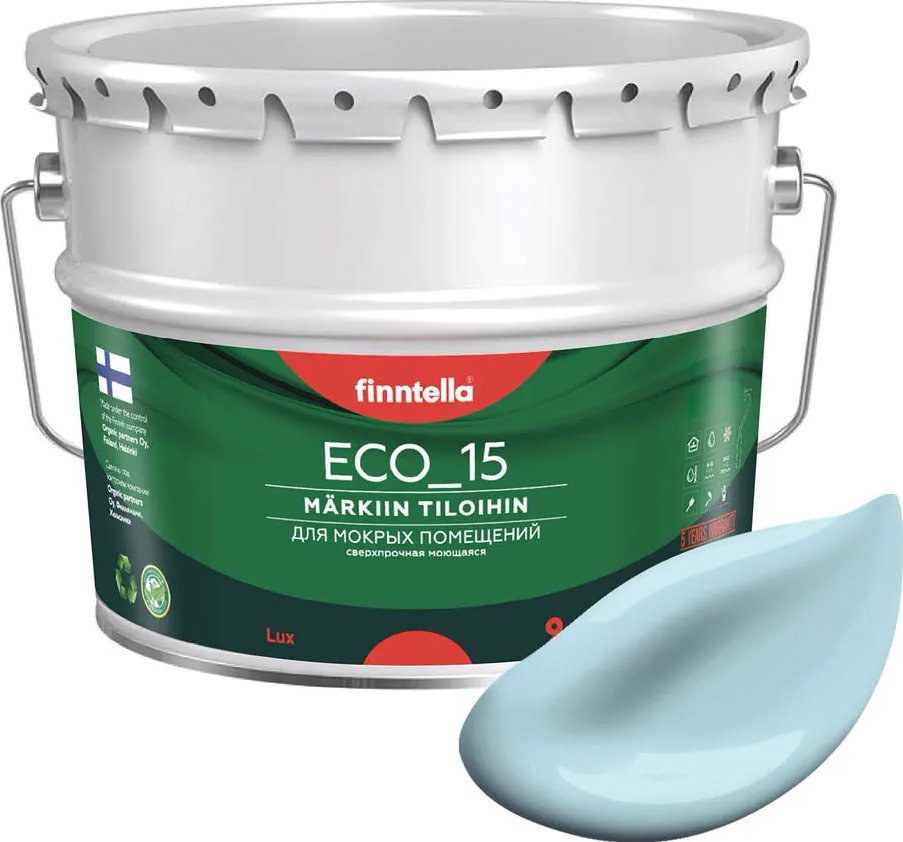 

Краска Finntella Eco 15 Jaata F-10-1-9-FL018 9 л (светло-голубой)