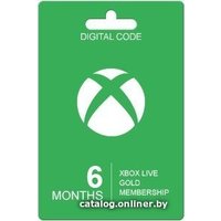 Карта подписки Microsoft Xbox Live Gold 6 месяцев (карта)