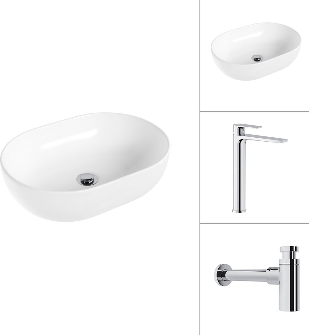 

Умывальник Lauter 21836A + Reef 21CK8678C с сифоном 21635CH (хром)