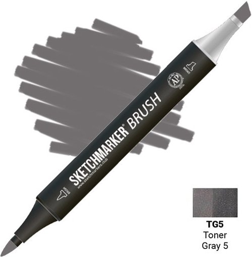 

Маркер художественный Sketchmarker Brush Двусторонний TG5 SMB-TG5 (тонированный серый 5)