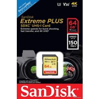 Карта памяти SanDisk Extreme PLUS SDSDXW6-064G-GNCIN SDXC 64GB