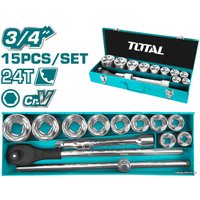 Набор трещотка с головками Total THT341151 (15 предметов)