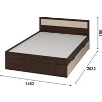 Кровать Тащи в дом Гармония КР605 140х200 (венге/дуб белфорд)