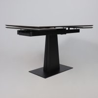 Кухонный стол Lepremo AV 2119 МДФ+керамика раздвижной 1200-1800x800 (белый глянцевый Pandora/черный)