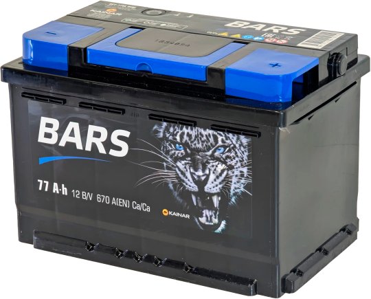 Автомобильный аккумулятор BARS R+ (77 А·ч)