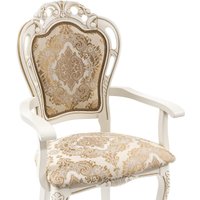Стул с подлокотниками Woodville Bronte (молочный/патина)