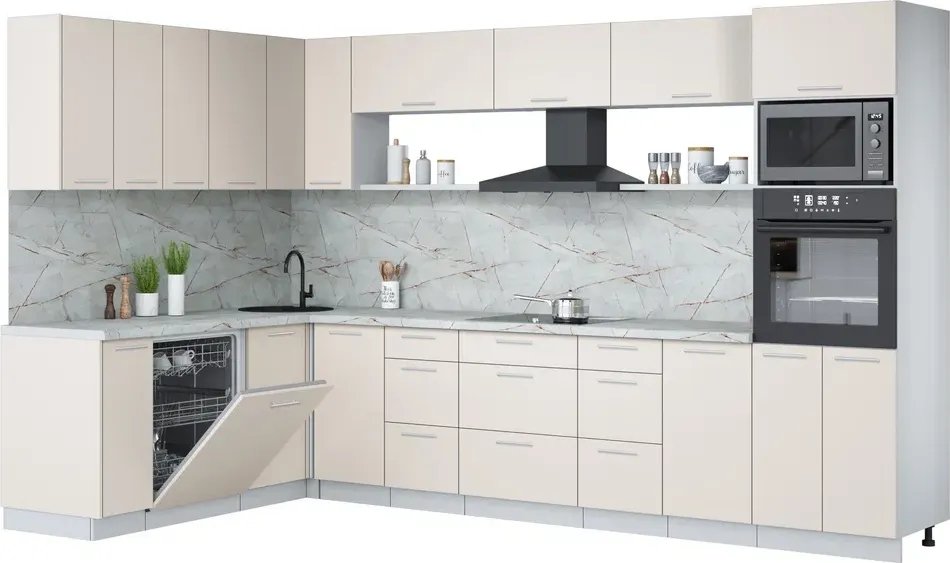 

Готовая кухня Интерлиния Мила Лайт 1.896х3.38-2 (персидский жемчуг/персидский жемчуг/серый каспий)