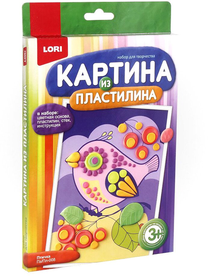 

Набор для лепки Lori Картина из пластилина. Птичка Пз/Пл-008