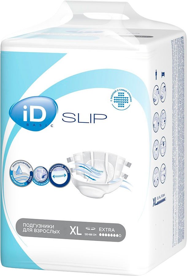 

Подгузники для взрослых ID Slip Basic XL (14 шт)