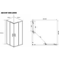 Душевой уголок Aquabath AB-04F-900-2000-GY