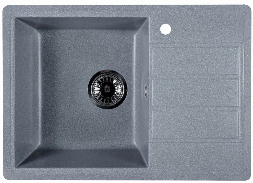 

Кухонная мойка Marblan Recta L (серебристый, с сифоном)