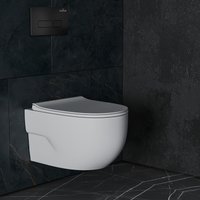 Унитаз подвесной Roxen Porto One Rimless 6 в 1 StounFix Dual Fresh 580109 (кнопка: черный матовый)