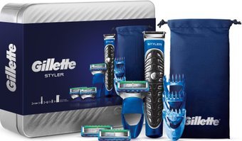 Подарочный набор Gillette Fusion Proglide 3 сменные кассеты + 3 насадки для бороды + чехол