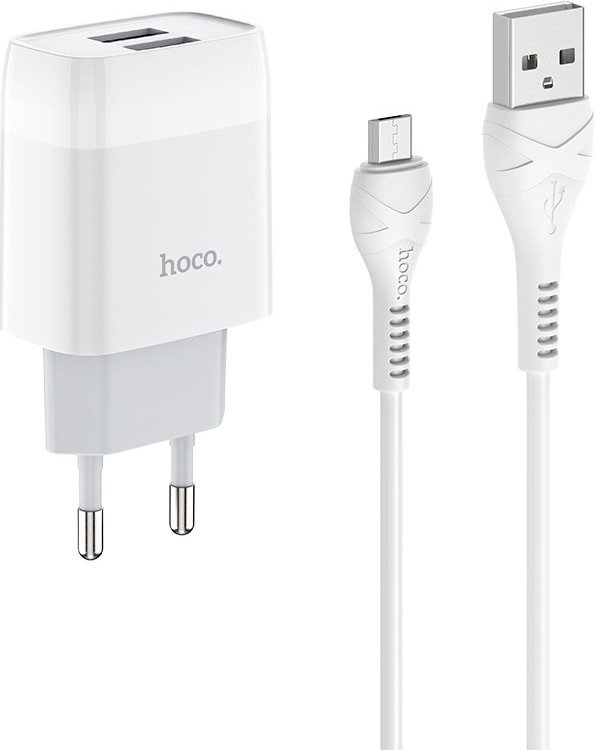 

Сетевое зарядное Hoco C73A microUSB (белый)