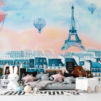 Фотообои ФабрикаФресок Живопись. Акварельный Разноцветный Париж 1163270 (300x270)