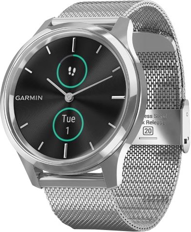

Гибридные умные часы Garmin Vivomove Luxe (серебристый)