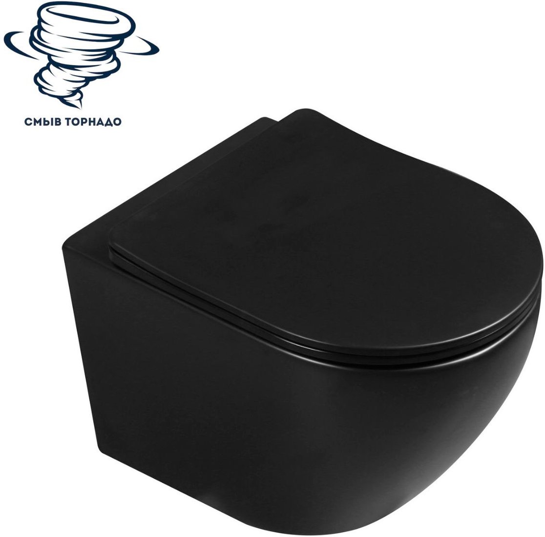 

Унитаз подвесной Milleau Vortex с сиденьем MYL038SMB (матовый черный)