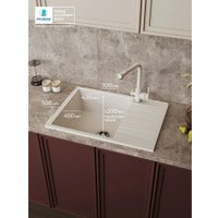 Кухонная мойка Polygran Deka 700 (белый хлопок)