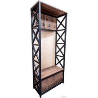 Вешалка для одежды Wooden Story Rosario (ЛДСП, темное дерево/черный)