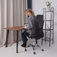 Офисное кресло AksHome Aria (ткань/сетка/экокожа, черный)