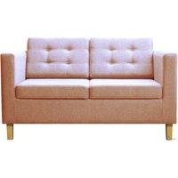 Диван Brioli Дилли клетка Д двухместный (рогожка, J11 розовый/светлые ножки)