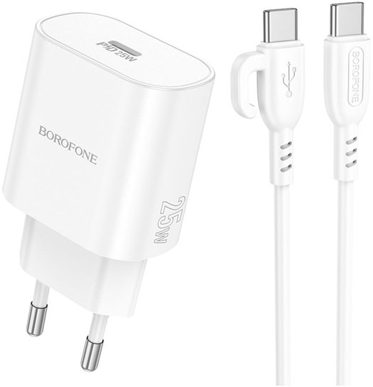 

Сетевое зарядное Borofone BA82A USB Type-C (белый)
