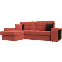Угловой диван Лига диванов Брюссель левый 110656L (микровельвет коралловый)
