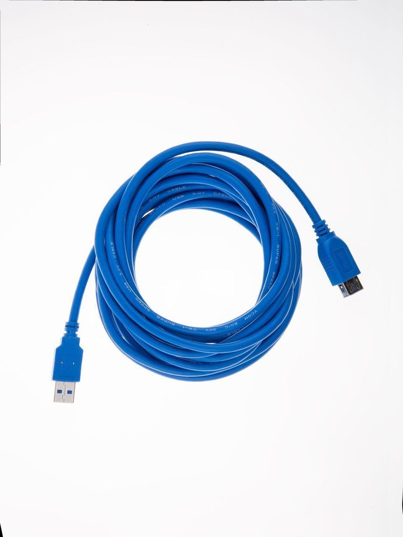 Удлинитель VCOM VUS7065-5M USB Type-A - USB Type-A (5 м, синий)